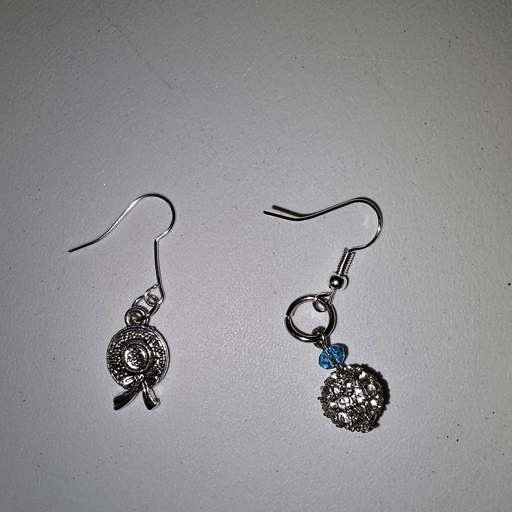 Elegant Silver Earrings with Blue Accents